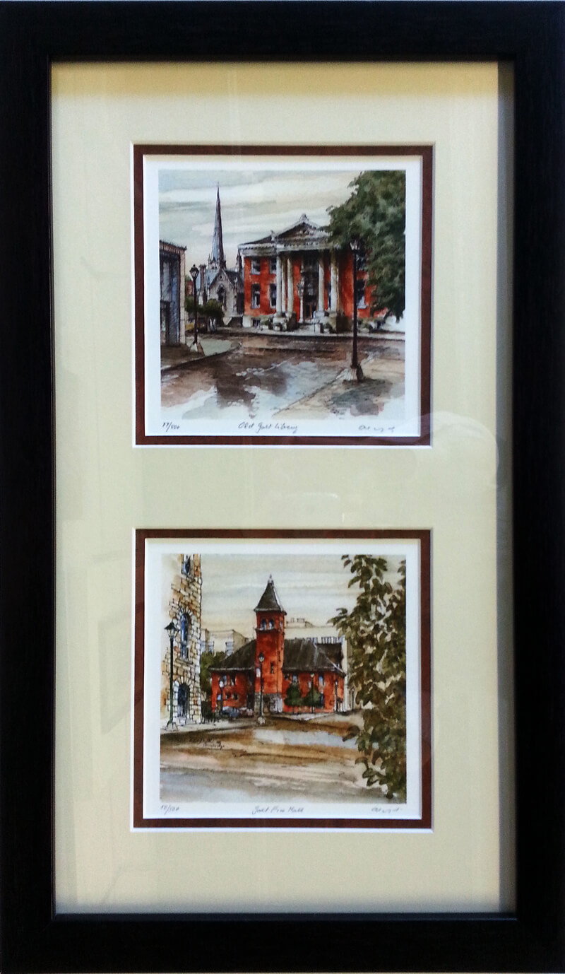 Example of matted and framed Ontario Minis by Alex Krajewski